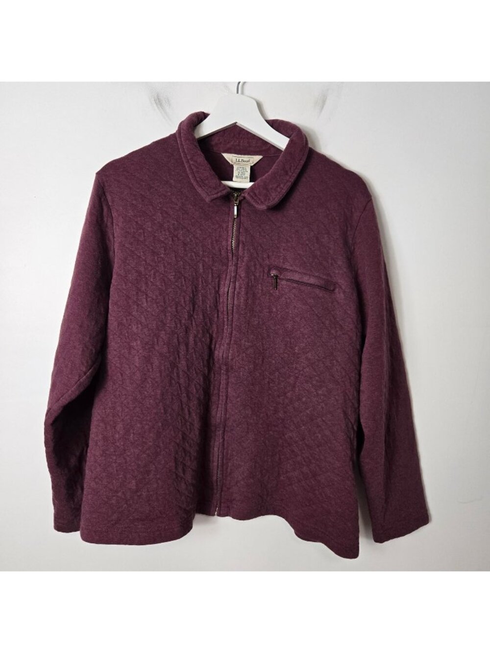 L.L. Bean Women’s Size XL Quilted Full-Zip Cotton Blend Jacket Burgundy